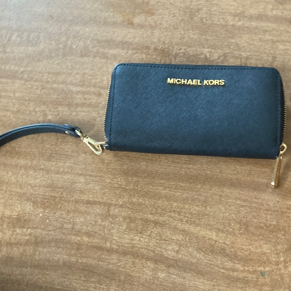 Michael Kors Black Wallet with Gold Accents